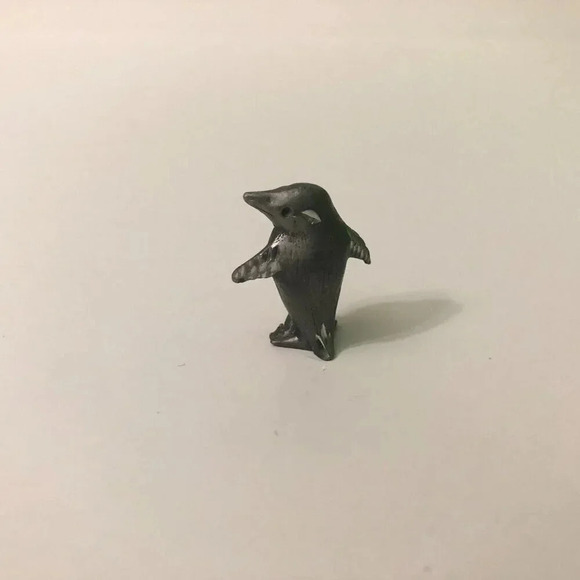 Vintage Mini  Pewter Penguin Figurine 1 Inch Tall Figure - Picture 9 of 11